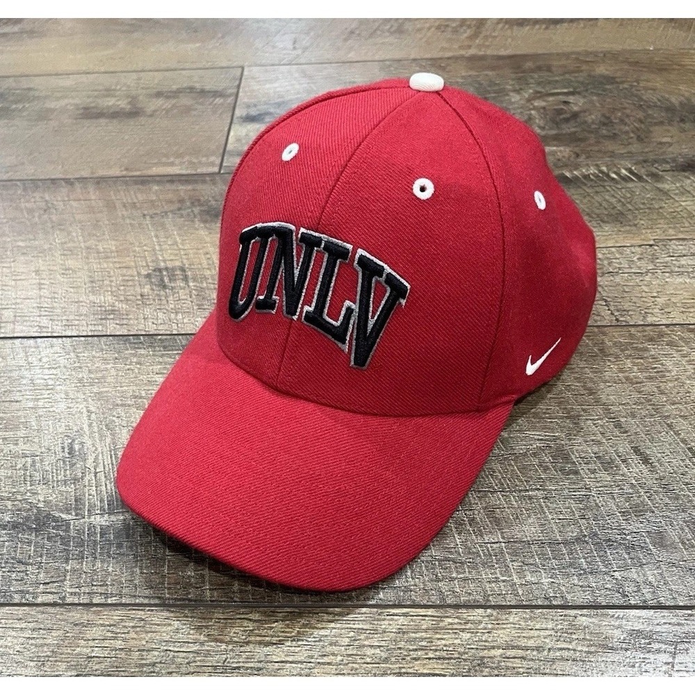 Vintage Y2k Nike Team UNLV Rebels‎ Embroidered Baseball Cap Hat - Red - OS